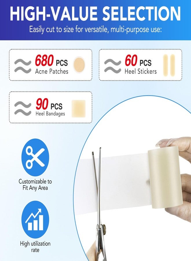 BOXANIA ضمادات هيدروكولويد 2 بوصة × 360 سم، لفافة ضمادات هيدروكولويد للعناية بالجروح، تدعم الشفاء الطبيعي، فائقة الامتصاص، تقلل الاحتكاك، تسمح بمرور الهواء، ضرورية في المنزل - Image 5