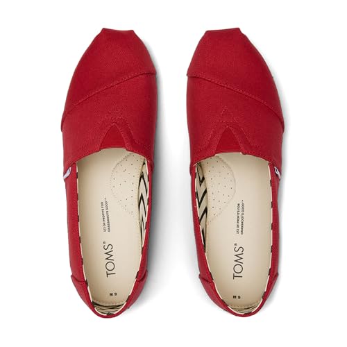 TOMS حذاء تومز للرجال من نوع ألبرغاتا، مسطح، قماش قطن معاد تدويره باللون الأحمر، 7 - Image 5