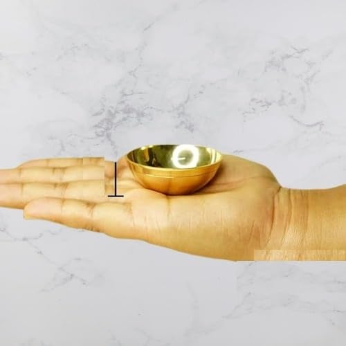 STREET MART Solid Pure Brass (Pital) Plain Bowl ?Food Safe Lead Free, Handmade Multipurpose Bowl Round Puja, Spice or Chutney Katori Capacity-30 ML Pack of 6 - Image 4