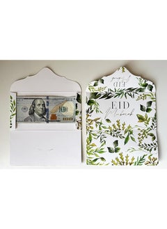 Generic SM4U Eid Money Envelopes, Set of 12, Floral Design, 10 x 15 cm, White with Gold Accents  - Image 5