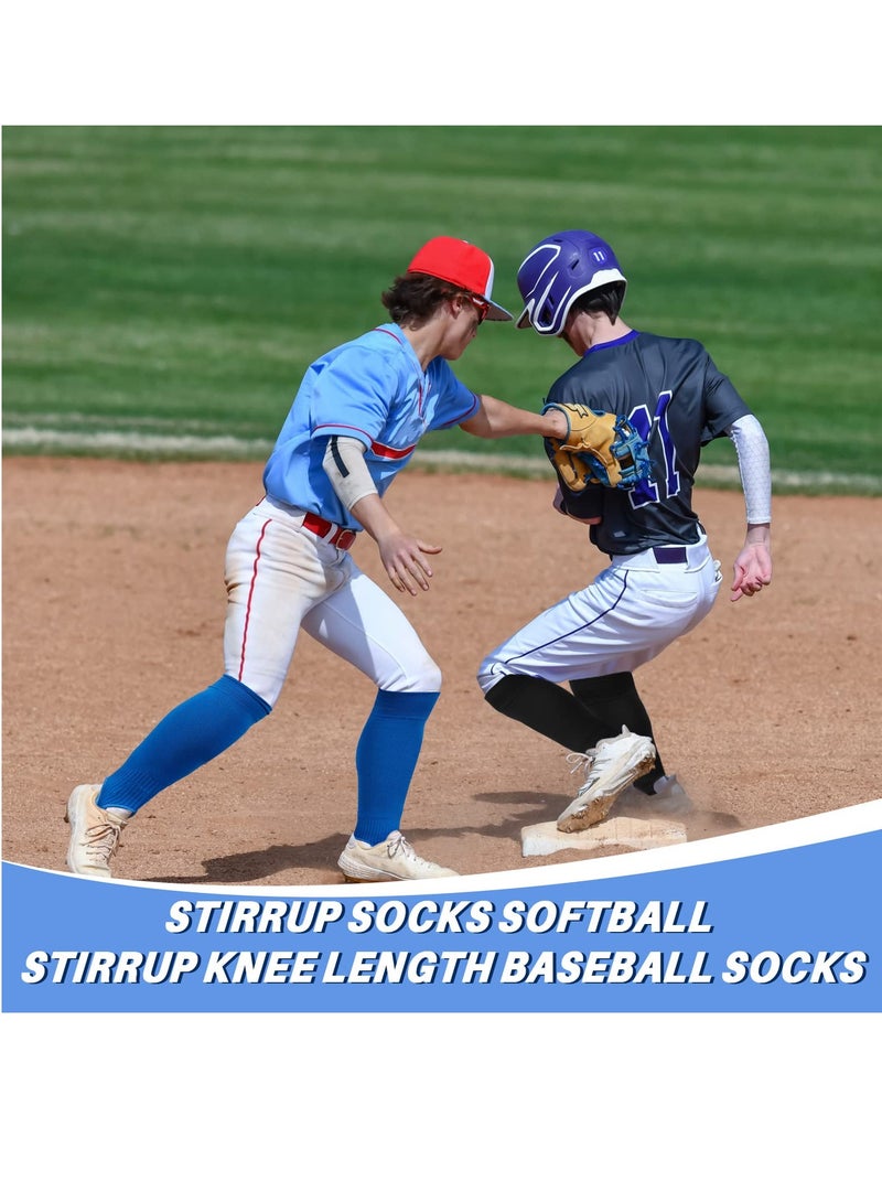 SOLARAE 2 Pair Stirrup Socks, Baseball Softball Stirrup Socks, Soccer Socks Baseball Socks Over The Calf For Men Women (2 Colors) - Image 3