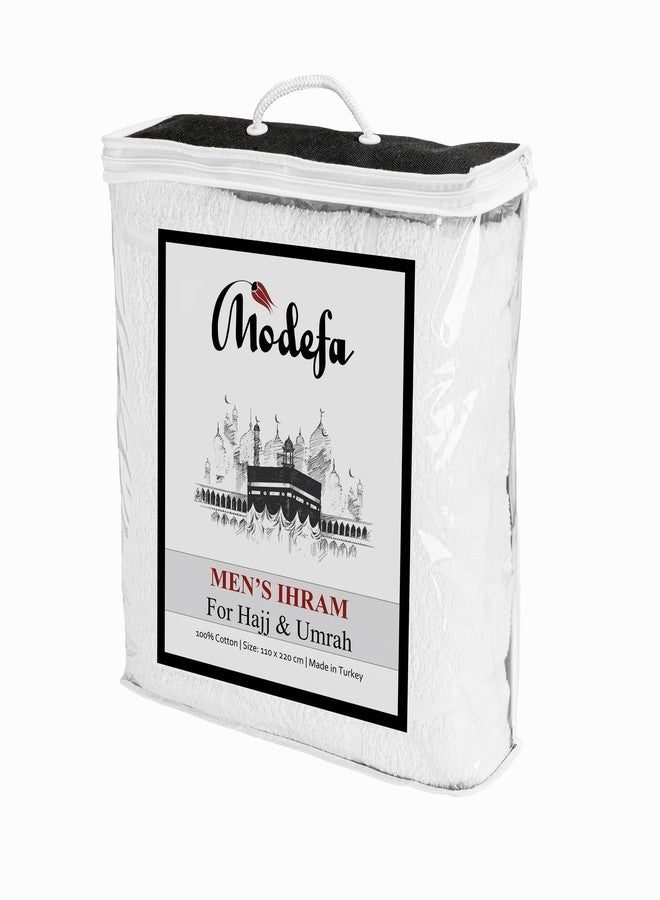 Modefa Ihram for Umrah Men Towel Set - Comfortable Unsewn Ahram Hajj Essentials for Men Umrah Essentials Ehram - 110 x 220cm per towel 2 Towels Turkish 100% Cotton 1500 grams (Ihram Only) - Image 5