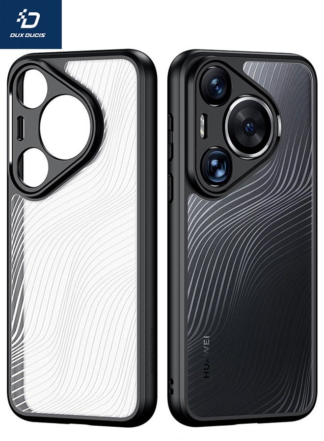 DUX DUCIS Huawei Pura 70 Case, Clear Frosted Back + Black TPU Soft Frame Case, Shockproof Full Protection, Anti-Drop Slim Shockproof Back Cover for HUAWEI Pura 70, Clear/Black  - Image 1