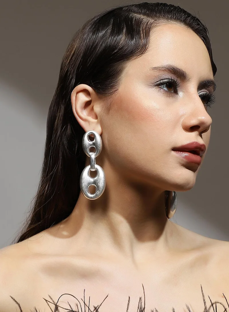 SOHI  Women's Contemporary The Dented-Bolt Drop Earrings  | Best Price UAE