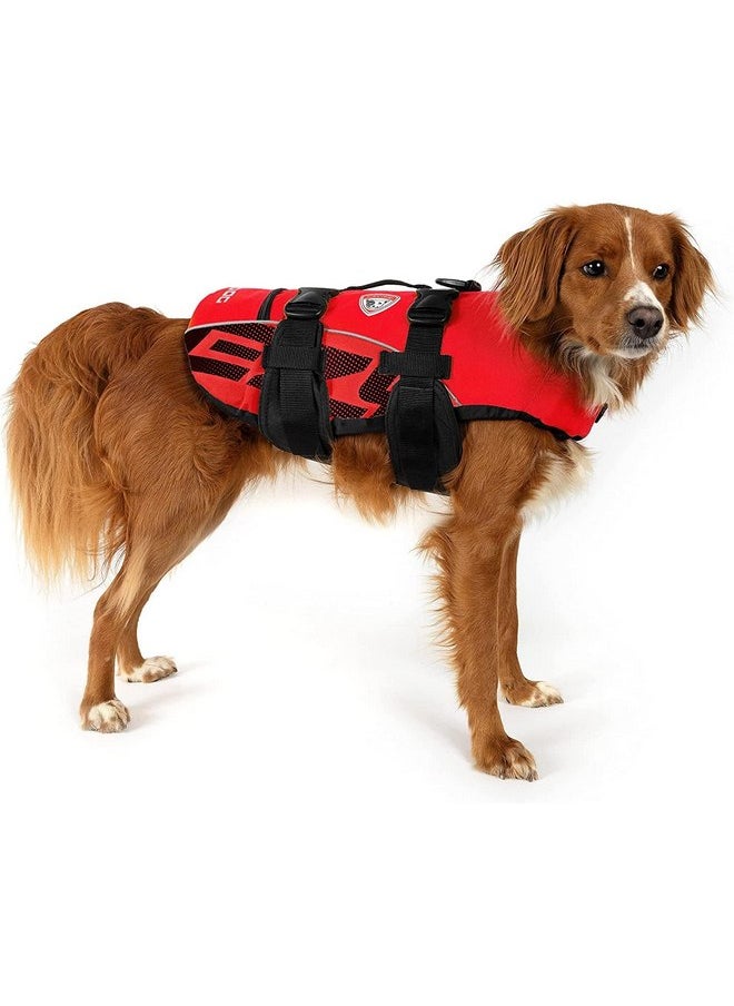 EzyDog - Ezydog DFD Dog Life Jacket - Adjustable Swimming Safety Vest with Reflective Trim & Durable Grab Handle - 50% More Flotation Material - Small, Red - Image 1