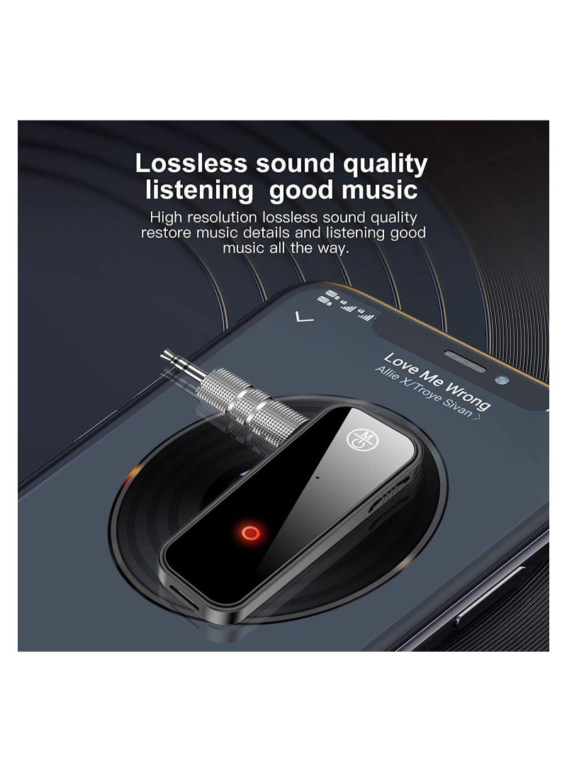 DMG Bluetooth 5.0 Receiver For Car Noise Cancelling Bluetooth AUX Adapter 3.5MM Jack Aux Receiver 2 In 1 Wireless Transmitter Suitable For Speakers Headphones Car PC - Image 4