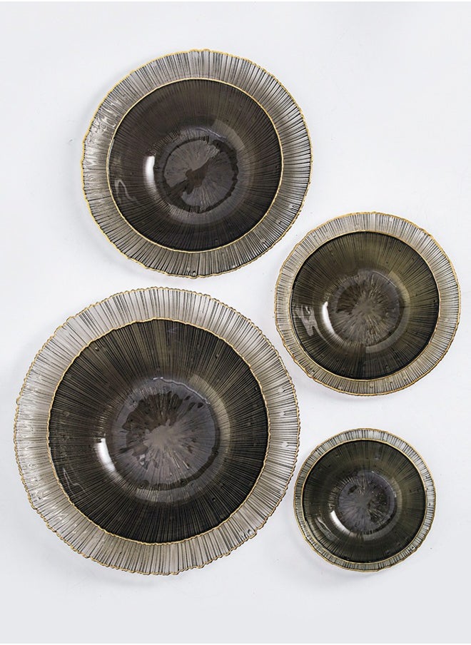 Shuer 8-Piece Fireworks Glass Dinnerware Sets Grey  - Image 4