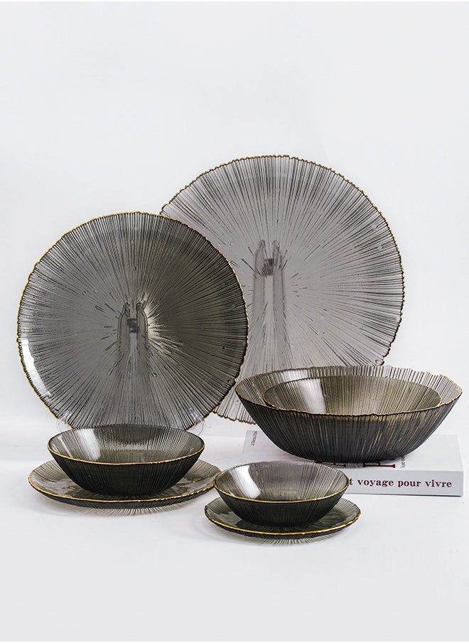 Shuer 8-Piece Fireworks Glass Dinnerware Sets Grey  - Image 2