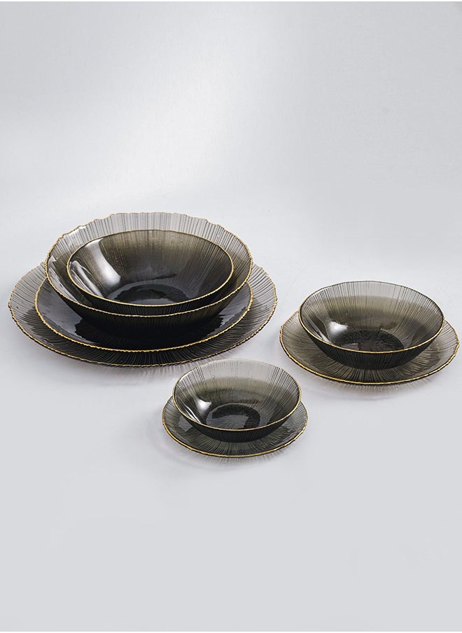 Shuer 8-Piece Fireworks Glass Dinnerware Sets Grey  - Image 3