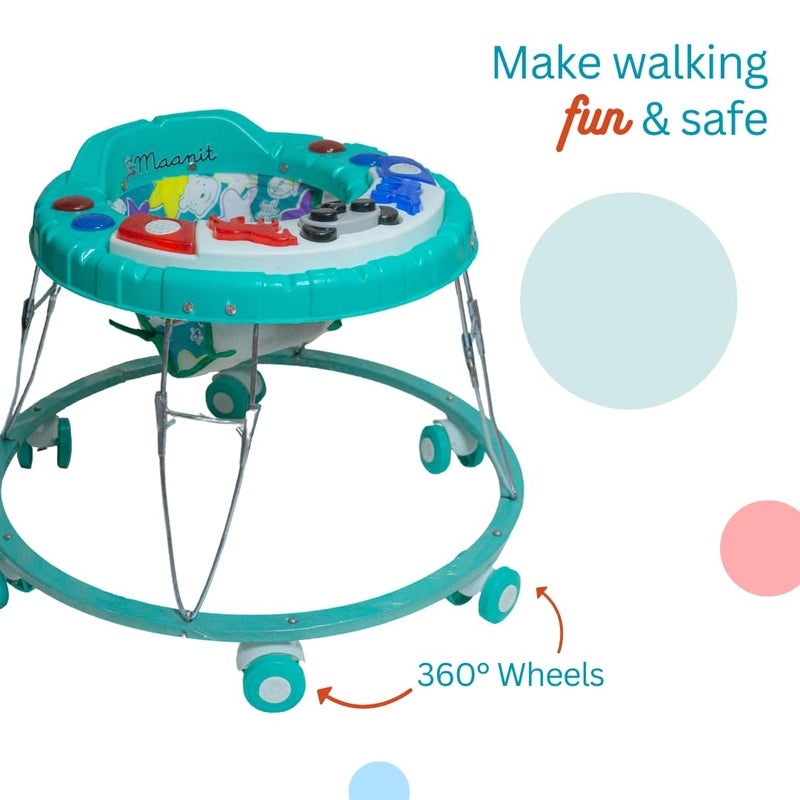 Maanit Baby Walkerr for Kids, Foldable Walkerr | Walkerr for Baby with Music & Light, | Walkerr for 6-12 Months Boy & Girl (Green) - Image 3