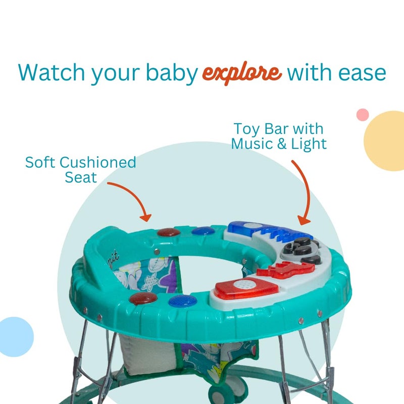 Maanit Baby Walkerr for Kids, Foldable Walkerr | Walkerr for Baby with Music & Light, | Walkerr for 6-12 Months Boy & Girl (Green) - Image 2