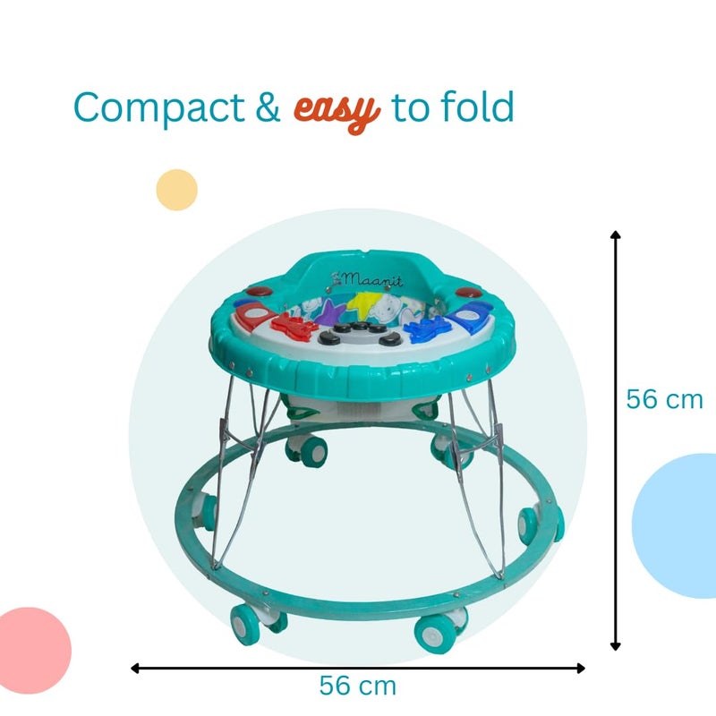 Maanit Baby Walkerr for Kids, Foldable Walkerr | Walkerr for Baby with Music & Light, | Walkerr for 6-12 Months Boy & Girl (Green) - Image 5