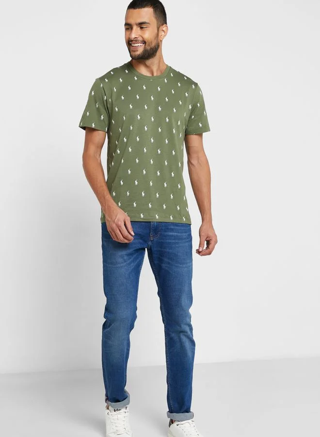 POLO RALPH LAUREN Logo Print Crew Neck T-Shirt