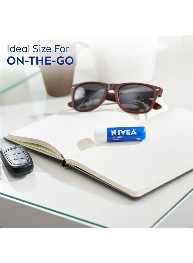 Nivea بلسم الشفاه المرطب، عصا بلسم الشفاه مع زبدة الشيا، زيت الجوجوبا وزيت الأفوكادو، 0.17 أونصة، عبوة من 4 - Image 1