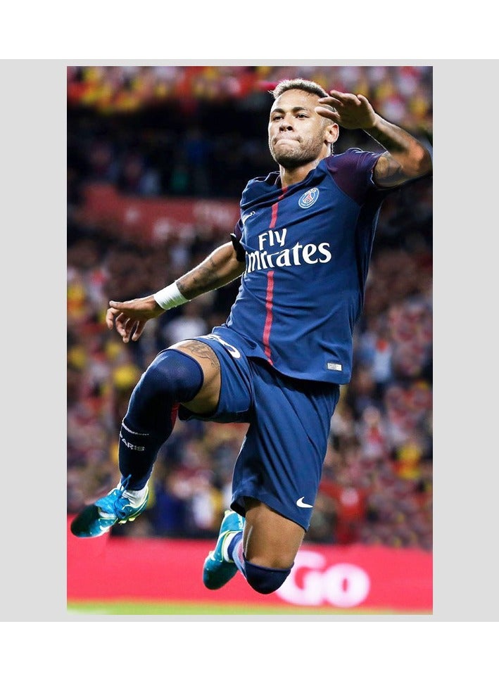 KUYING Neymar Poster Football Star Decorative Painting Self-Adhesive Style