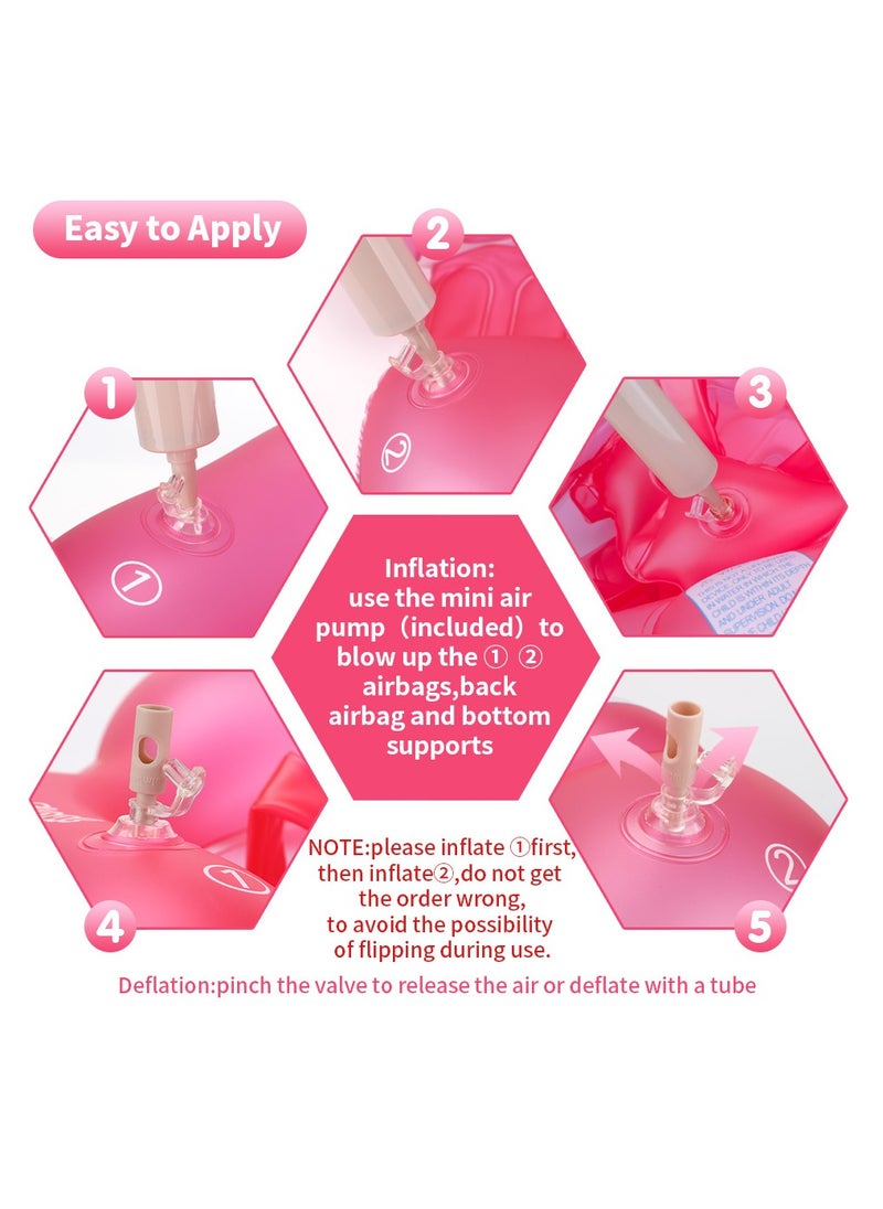 Baby Swim Float Inflatable Swimming Pool Float With Sun Protection Canopy For Age 6-24 months - Pink