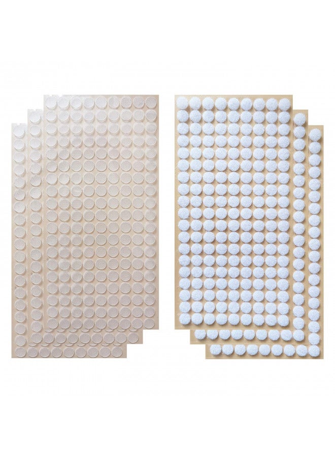 Vkey 1008pcs (504pairs) 10mm Diameter Transparent Sticky Back Thin Clear Dots with Adhesive Hook & Loop Coins Tapes - Image 1
