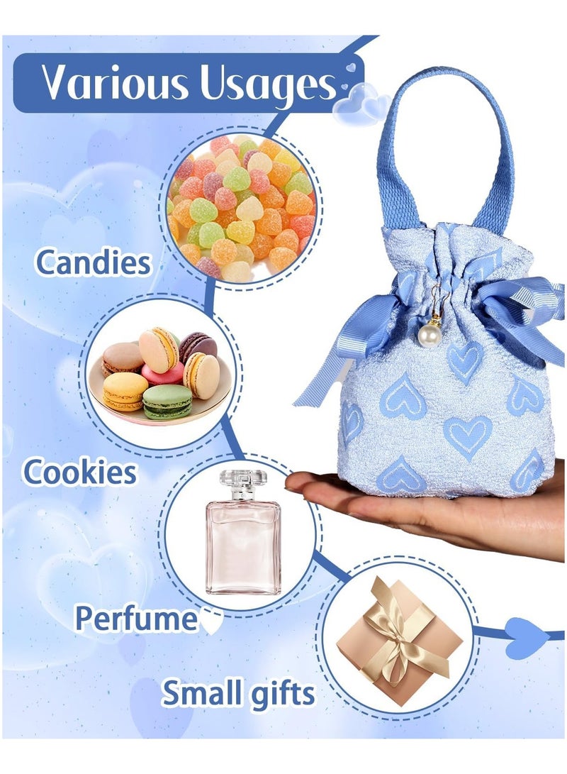 عام **أكياس هدايا صغيرة بمقابض، أكياس هدايا مطبوعة بأربطة على شكل قلب، أكياس حلوى صغيرة من القماش، أكياس هدايا المجوهرات، هدايا حفلات الزفاف، هدايا حفلات الأطفال، مجموعة من 8 قطع.** - Image 4