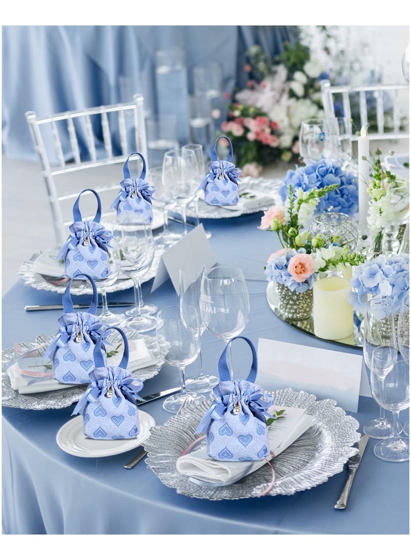 عام **أكياس هدايا صغيرة بمقابض، أكياس هدايا مطبوعة بأربطة على شكل قلب، أكياس حلوى صغيرة من القماش، أكياس هدايا المجوهرات، هدايا حفلات الزفاف، هدايا حفلات الأطفال، مجموعة من 8 قطع.** - Image 3