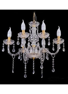 ماركة غير محددة ديكور ثريا كريستال أكريليك ضوء السقف 6 رؤوس 4 لمبات لغرفة المعيشة ، غرفة الطعام ، الزفاف  - Image 1