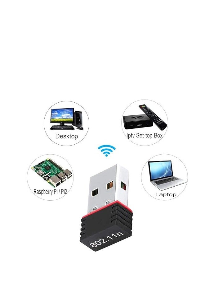 150Mbps USB WiFi Adapter, Wireless Network Card Adapter WiFi Dongle for Desktop Laptop PC Windows 10 8 7 MAC OS Raspberry Pi / Pi2 - Image 5