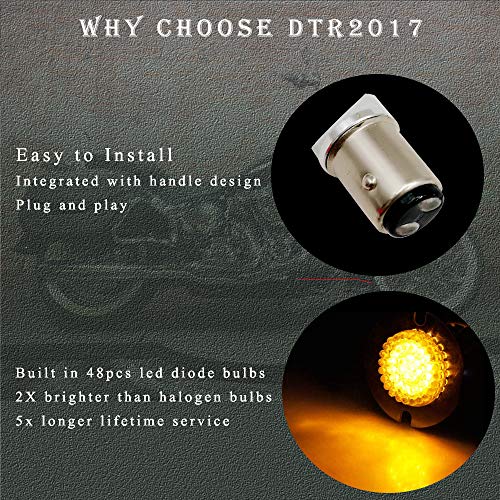 MotoParAcc 1157 Front LED Turn Signal, 3 1/4 Inch Flat Switchback Motorcycle Running Light with Smoked Lens Cover for Harley Road Glide, Electra Glide, Road King, Heritage Softail - Image 3