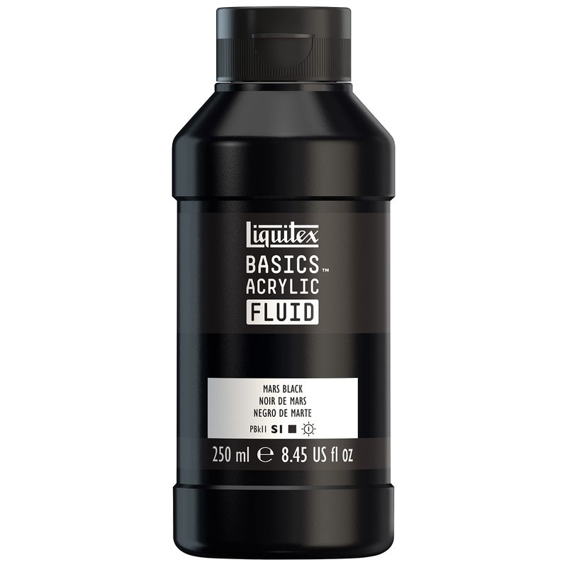 Liquitex BASICS Acrylic Fluid Paint 250ml 85oz Bottle Mars Black - Image 2