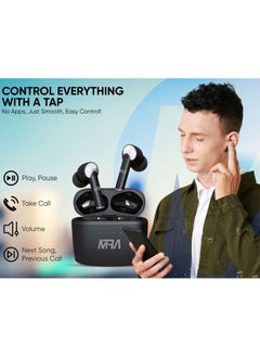 MRA Earbuds, Long Battery Life, Deep Bass with 13mm Drivers, Waterproof, 5.3 Bluetooth for Stable Connection, Noise-Cancelling, Easy Tap-to-Control, Battery Status Indicator on Case, Premium Earphones for Music/Calls  - Image 2