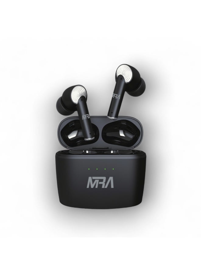 MRA 7-Day Battery Bluetooth Earbuds, Stereo TWS Wireless Earphones, 13mm Drivers for Deep Bass, Waterproof, Mic, Lightweight, iOS Android Compatible, for Gym, Running, Office Calls, Commuting, Music