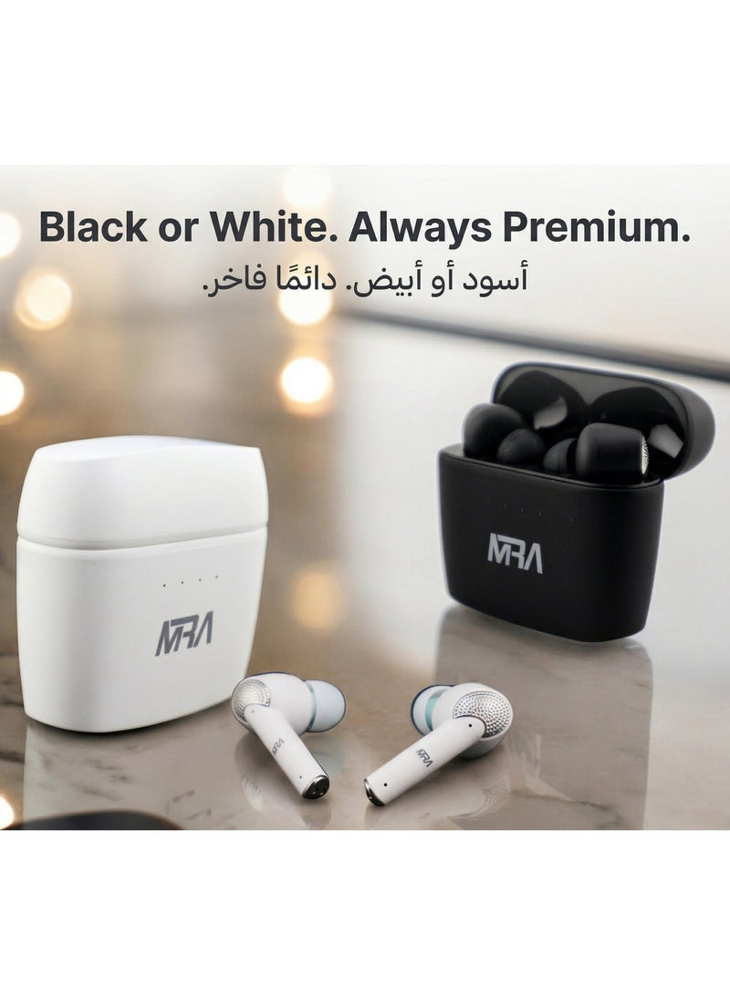 MRA 7-Day Battery Bluetooth Earbuds, Stereo TWS Wireless Earphones, 13mm Drivers for Deep Bass, Waterproof, Mic, Lightweight, iOS Android Compatible, for Gym, Running, Office Calls, Commuting, Music - Image 4