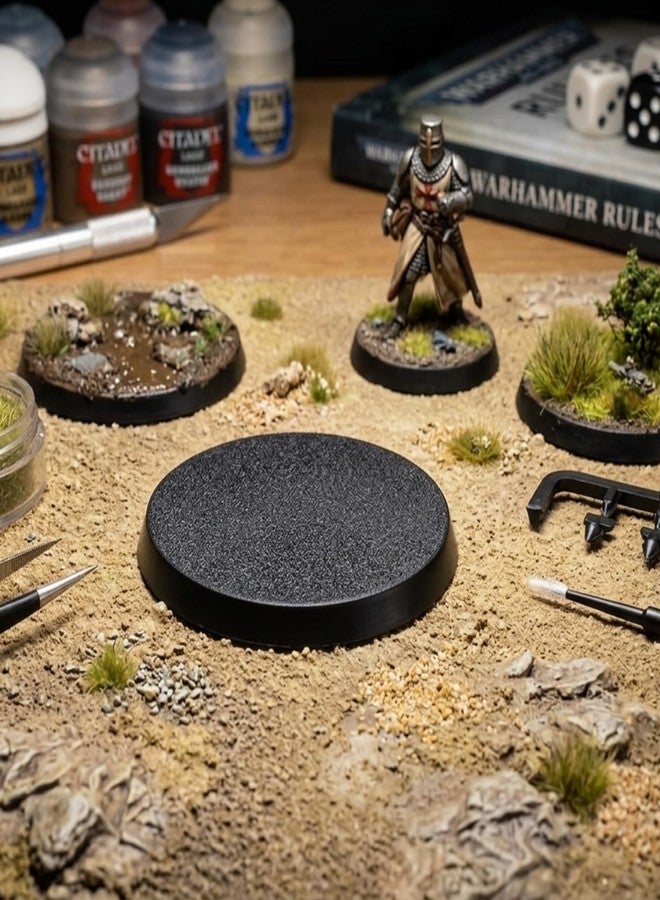 XJPONGC 100PCS Round Plastic Model Bases Gaming Miniatures or Wargames Table Games DND Bases Game(Black) (100PCS, 25mm) - Image 4