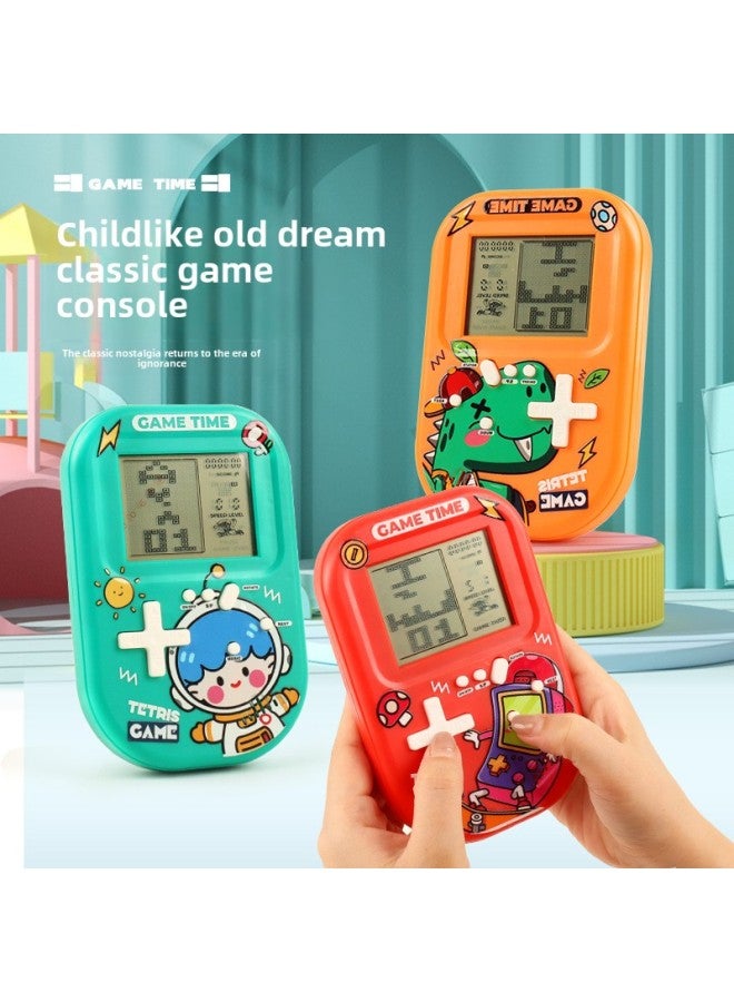 Tetris Game Machine Development Intelligence Puzzle Retro Nostalgic Toys Children Year Children's Palm Block Machine-Model:Large - Red Tetris Game Console - Not Charged - Image 2