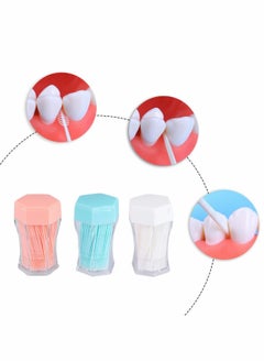 SYOSI 600pcs Double Head Dental Floss Interdental Toothpick Brush Interdental Brushes plastic dental toothpicks Cleaners with Boxes Teeth Stick Dental Oral Care Dental Picks Hygiene White Orange Green  - Image 2
