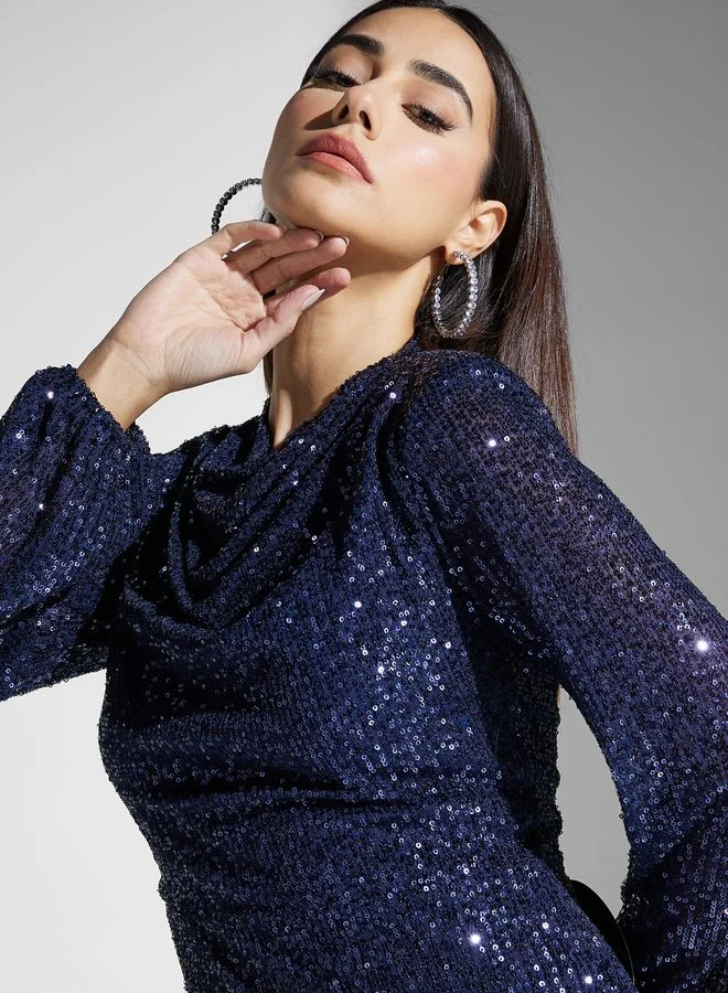 Little Mistress Sequin Detail Dress