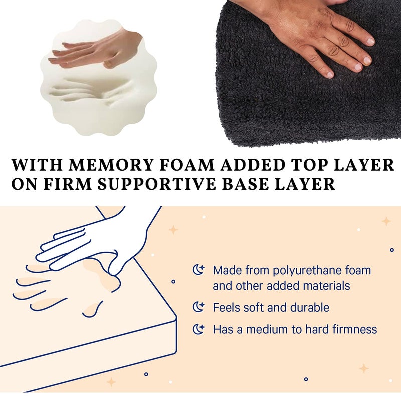 METRON Gel Memory Foam Foot Rest for Under Desk Office Chair Leg Cushion Foot Rest for Under Table Support Orthopedic Foot Support for Kids Adults Soft Fluffy Washable Cover Pack of 1 - Image 4