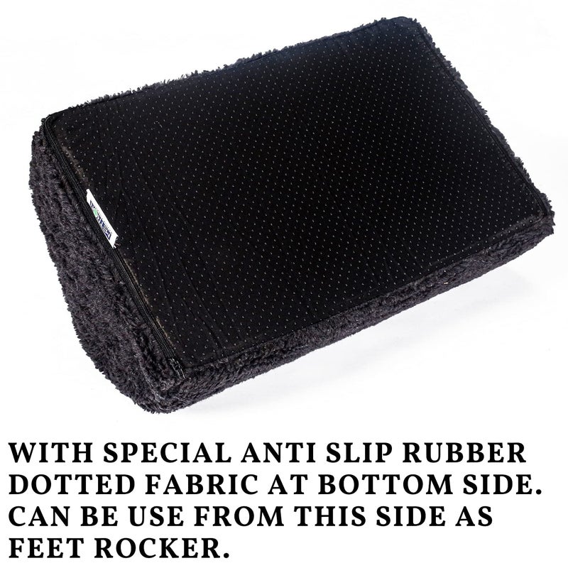 METRON Gel Memory Foam Foot Rest for Under Desk Office Chair Leg Cushion Foot Rest for Under Table Support Orthopedic Foot Support for Kids Adults Soft Fluffy Washable Cover Pack of 1 - Image 2