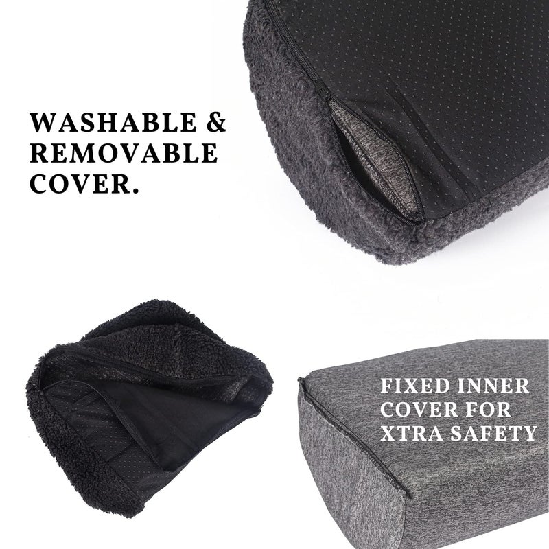 METRON Gel Memory Foam Foot Rest for Under Desk Office Chair Leg Cushion Foot Rest for Under Table Support Orthopedic Foot Support for Kids Adults Soft Fluffy Washable Cover Pack of 1 - Image 5