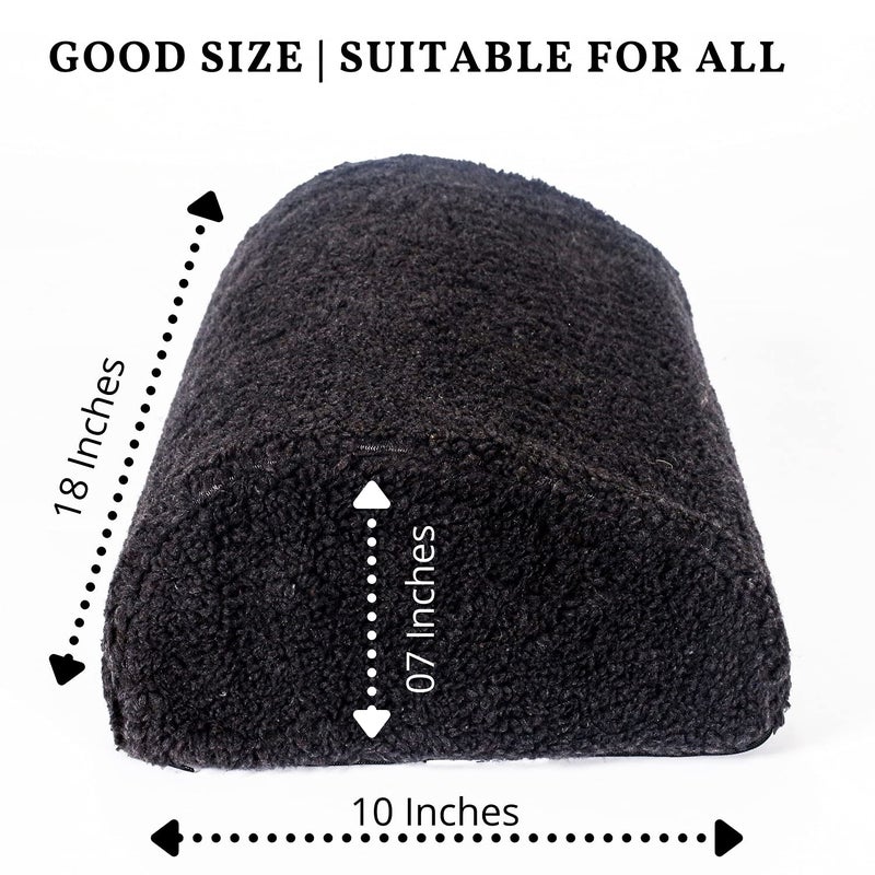 METRON Gel Memory Foam Foot Rest for Under Desk Office Chair Leg Cushion Foot Rest for Under Table Support Orthopedic Foot Support for Kids Adults Soft Fluffy Washable Cover Pack of 1 - Image 3