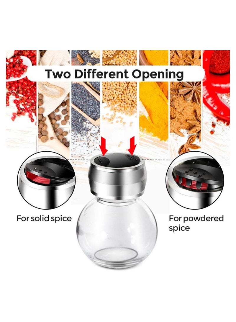 6-Piece Spice Jar Set Clear/Black/Silver - Image 3