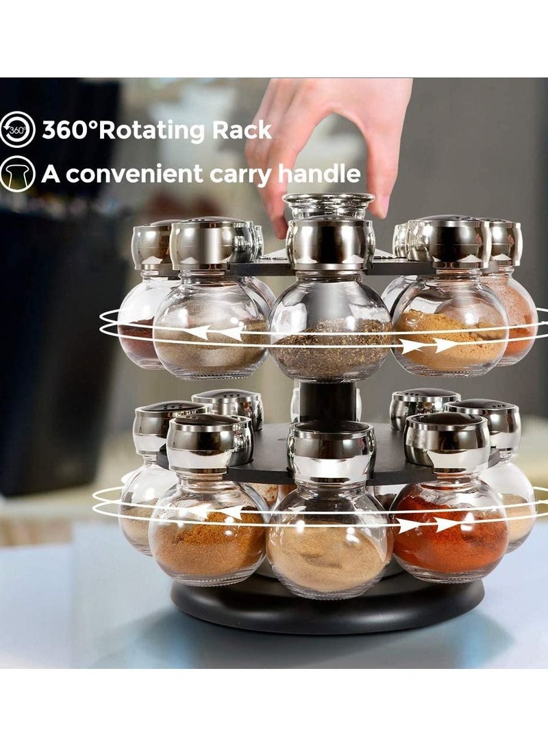 6-Piece Spice Jar Set Clear/Black/Silver - Image 4