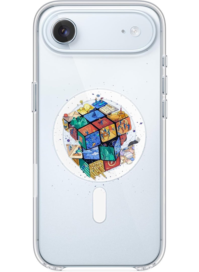 Theodor Magnetic Case for Apple iPhone 17 Air Compatible with MagSafe Wireless Charging, Shockproof Phone Bumper Cover - Cube - Image 1
