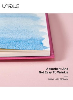 Unique Paul Rubens Watercolor Paper, Hot Press Watercolor Journal,50% Cotton 140 lb/300gsm 20 Sheets 5.2’’ x 3.8’’ Travel Art Journal for Beginners and Artists（Pink）  - Image 5