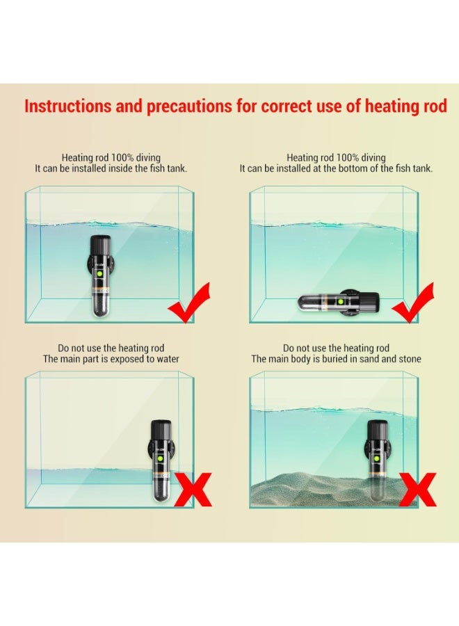 10W/15W Mini Submersible Aquarium Heater with Digital Thermostat – USB-Powered for Small Fish Tanks (Up to 1 Gallon) - Image 4