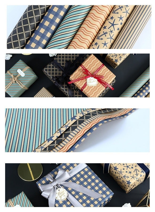 KLNAMAEAAN Premium Gift Wrapping Set with Double-Sided Tape, Decorative Ropes and Stickers - Elegant Luxury Wrapping Paper Kit for All Occasions - Image 3