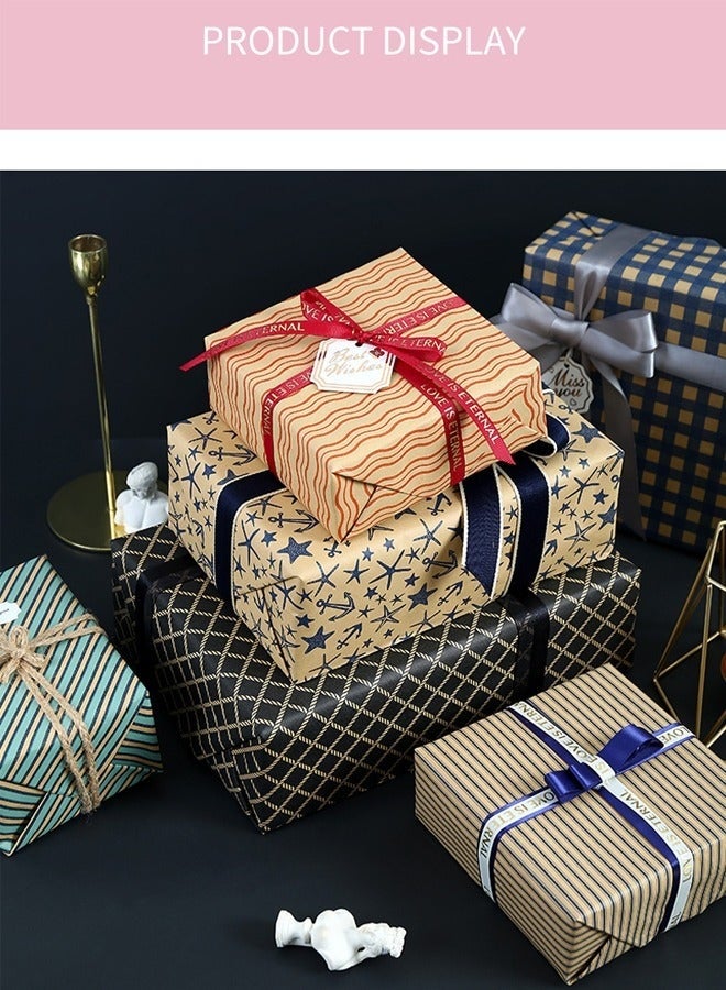 KLNAMAEAAN Premium Gift Wrapping Set with Double-Sided Tape, Decorative Ropes and Stickers - Elegant Luxury Wrapping Paper Kit for All Occasions - Image 4