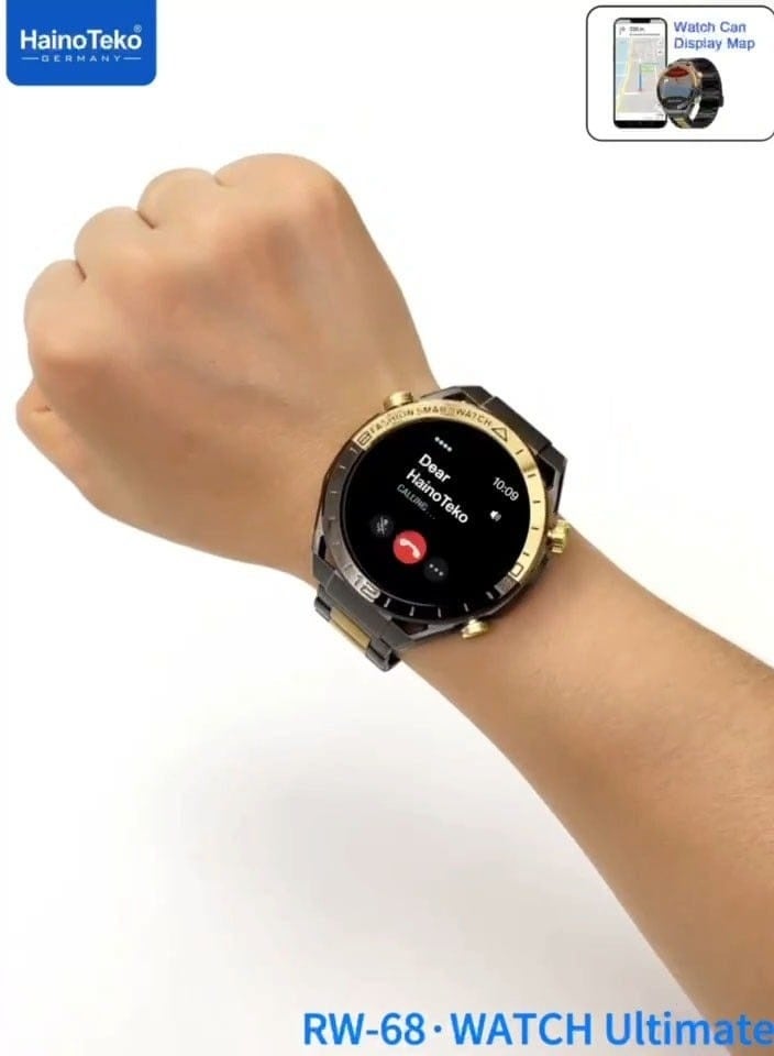 Haino Teko Luxury HainoTeko RW-68 Smart Watch Ultimate Edition with Stainless Steel and Silicone Straps, Health Tracking, and Map Display Function - Image 4