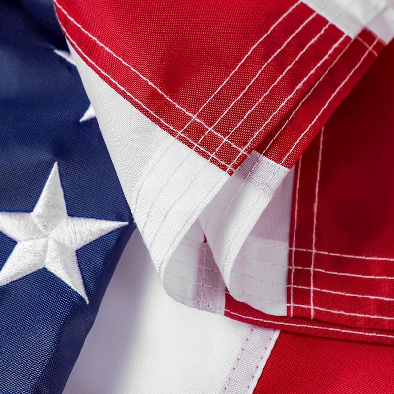DANF FLAG American Flag 6x10 ft: Long Lasting US Flag, Heavy Duty Nylon, Embroidered Stars, Sewn Stripes, Brass Grommets, UV Protection Perfect for Outdoors! USA Flag - Image 4