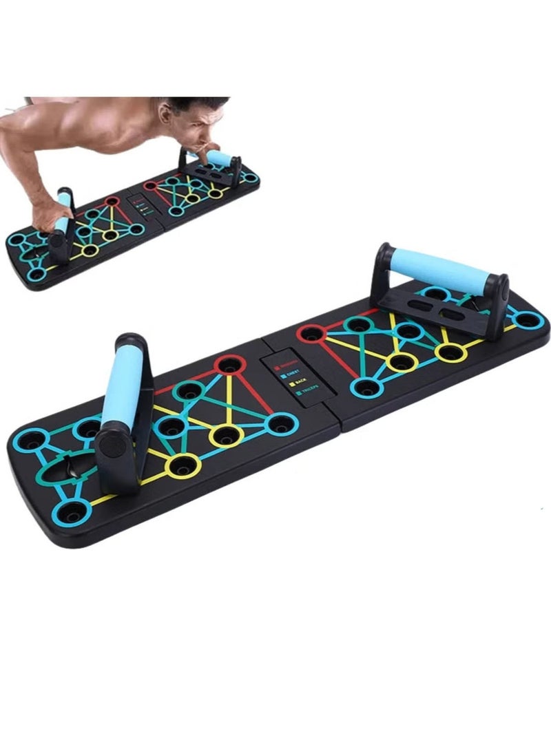 DURKU Push Up Board 9 in 1 Home Workout Equipment Multi-Functional Pushup Bar System Fitness Floor Chest Muscle Exercise Professional Equipment Burn Fat Strength Training Arm - Image 1
