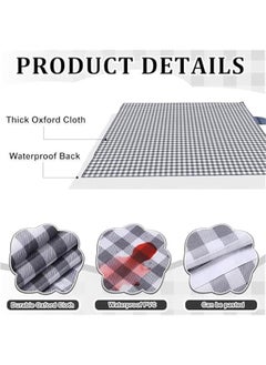 MIXDE 2 PACK 80”x 80” Picnic Blanket Extra Large, Waterproof and Foldable Beach Blanket, 3-Layer Outdoor Blanket for 6 to 8 Adults, for Camping, Park, Beach, Grass, Indoors (Blue&White)  - Image 5