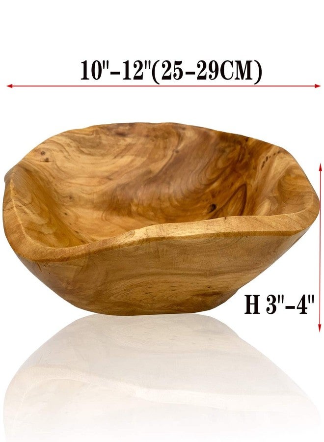 JFFLYIT Creative Wood Bowl - Root Carved Handmade Natural Real Wood Candy Serving Bowl 10"-12" - Image 5